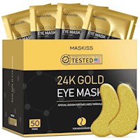 PARCHES CON ORO DE 24K PARA OJOS, ALIVIAN HINCHAZÓN Y OJERAS CON COLÁGENO, 50